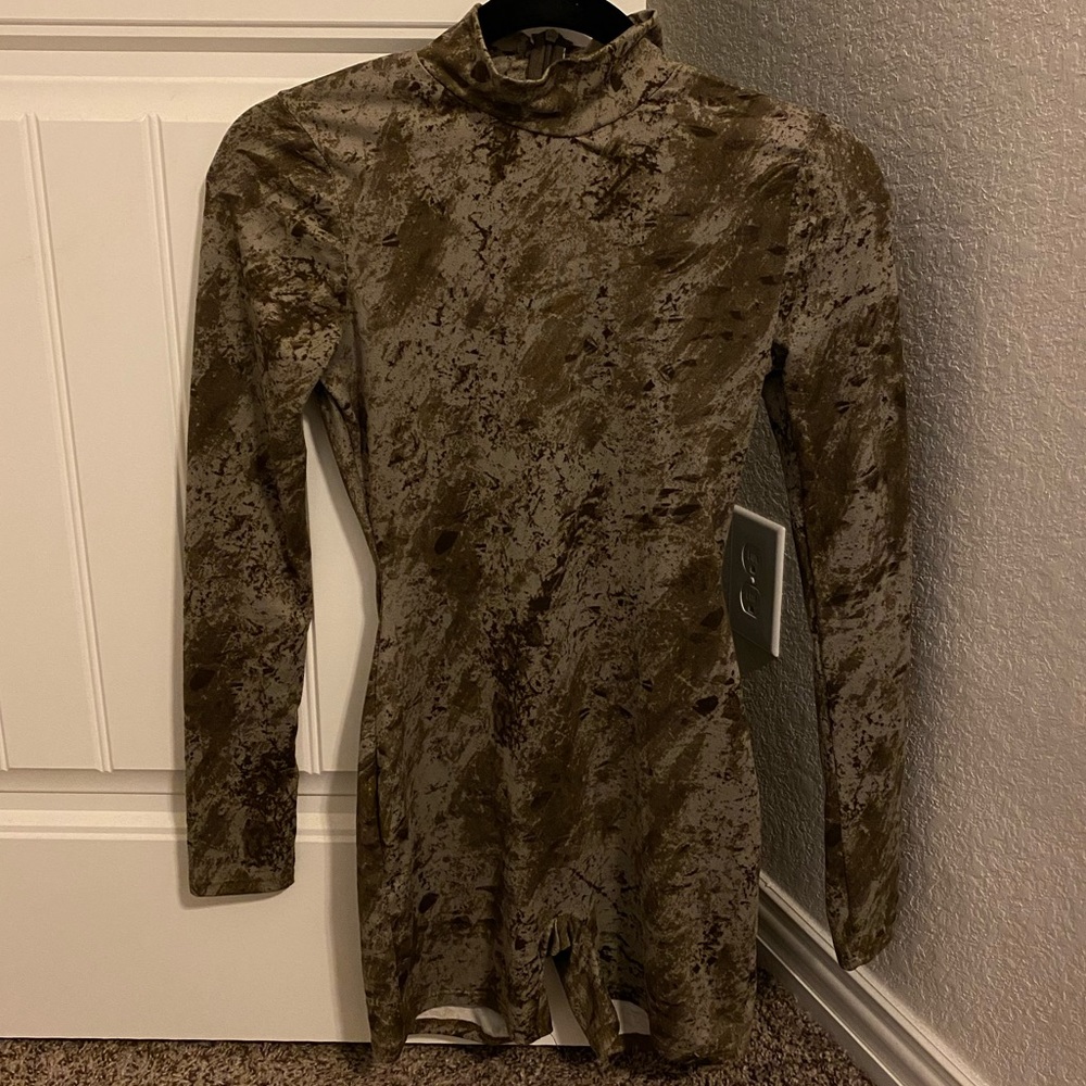 Brown tie dye romper